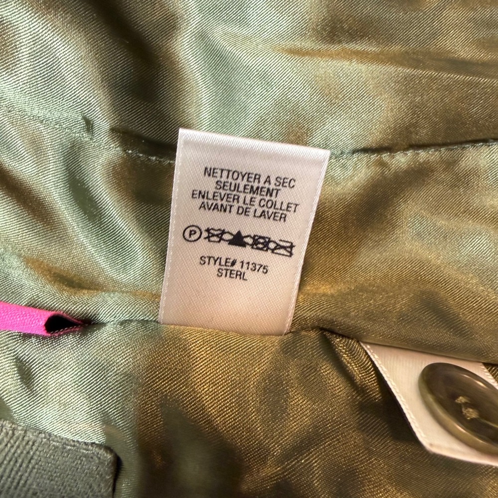 Vintage Juicy Couture Army Jacket Womens Large Olive Faux Fur Collar Rare Y2K - Picture 12 of 14